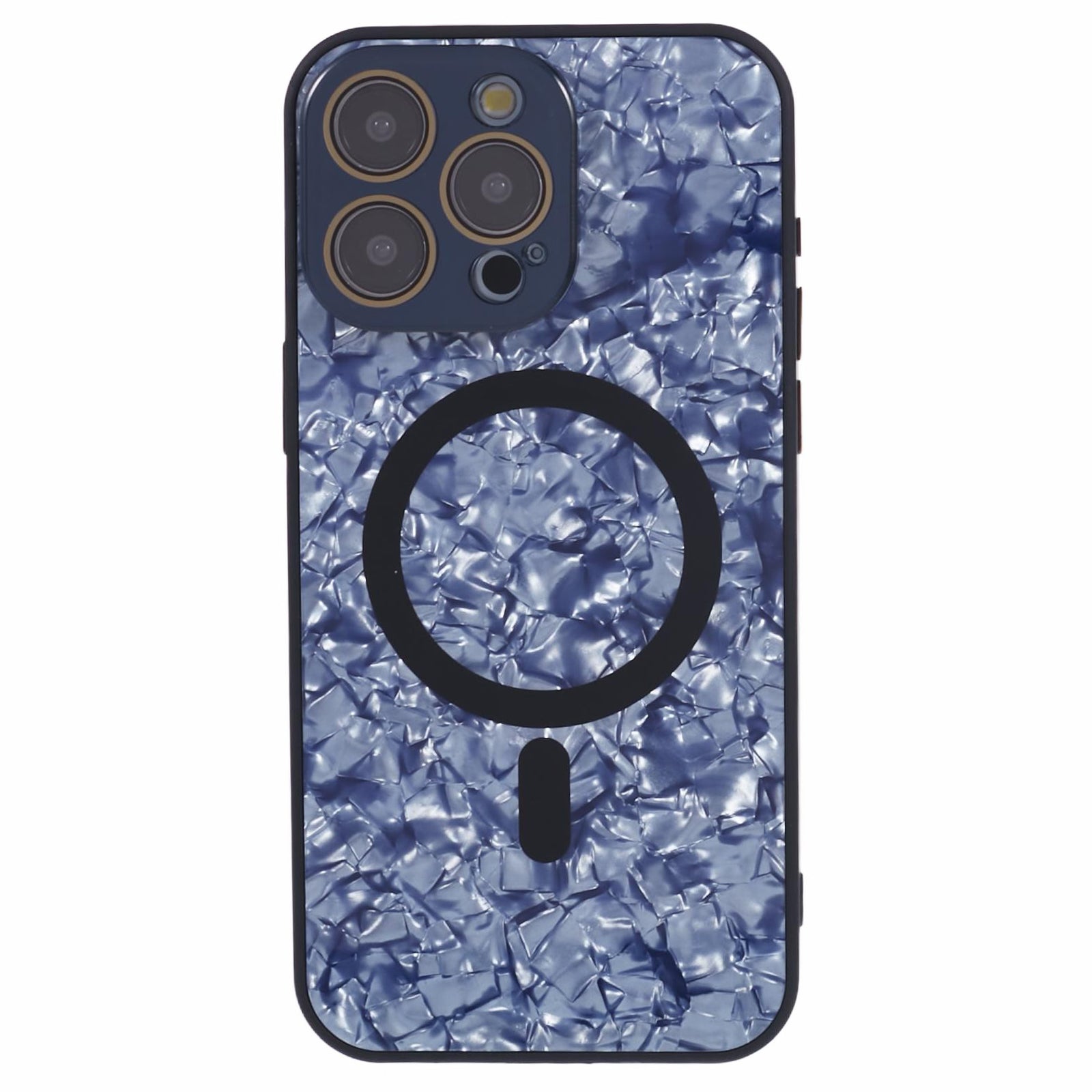 YUX Series For iPhone 13 Pro Max 6.7 inch Case Compatible with MagSafe PU+Acrylic Shell with Cracked Ice Pattern YUX Series For iPhone 13 Pro Max 6.7 inch Case Compatible with MagSafe PU+Acrylic Shell with Cracked Ice Pattern